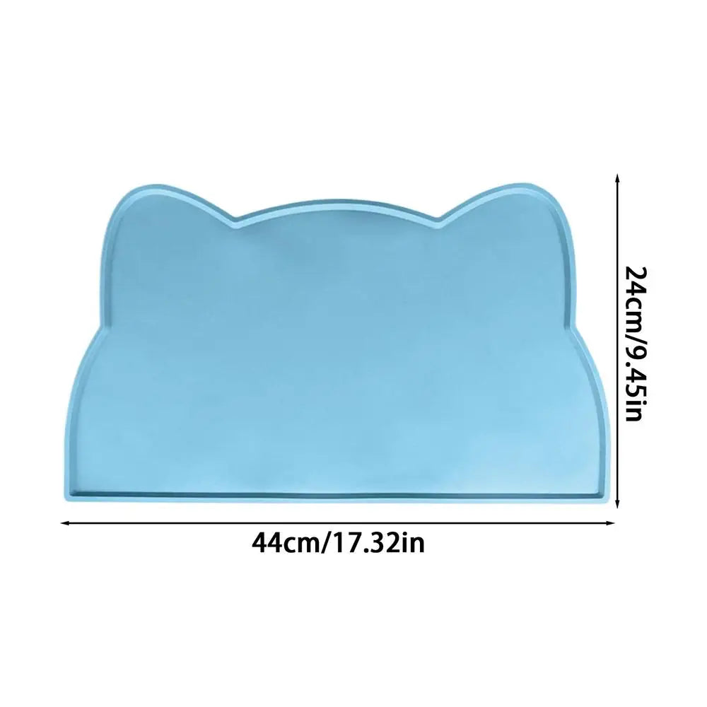 Silicone Pet Feeding Dog Cat Bowl Food Mat Non-Stick Waterproof Pet Food Feeding Pad Puppy Feeder Tray Water Cushion Placemat Zpaxo Blue