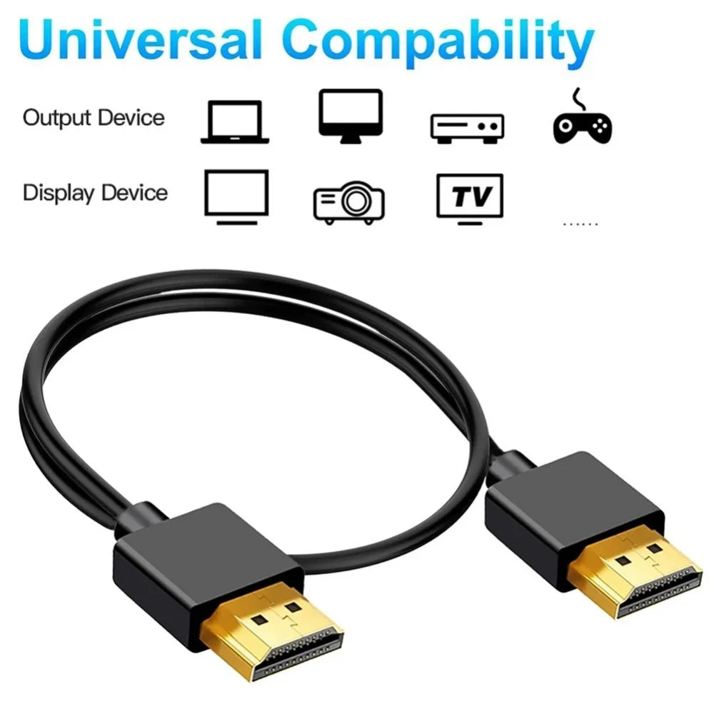 OD3.2 Ultra Soft & Thin HDMI To Mini HDMI Cord Supports High Speed 4K@60Hz 18gbps 2160p 1080p Extreme Slim & Flexible HDMI Wire Zpaxo