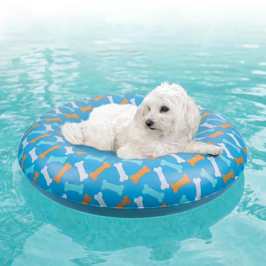 Dog Pool Float PVC Anti-leak Inflatable Pet Water Raft Non-slip Small