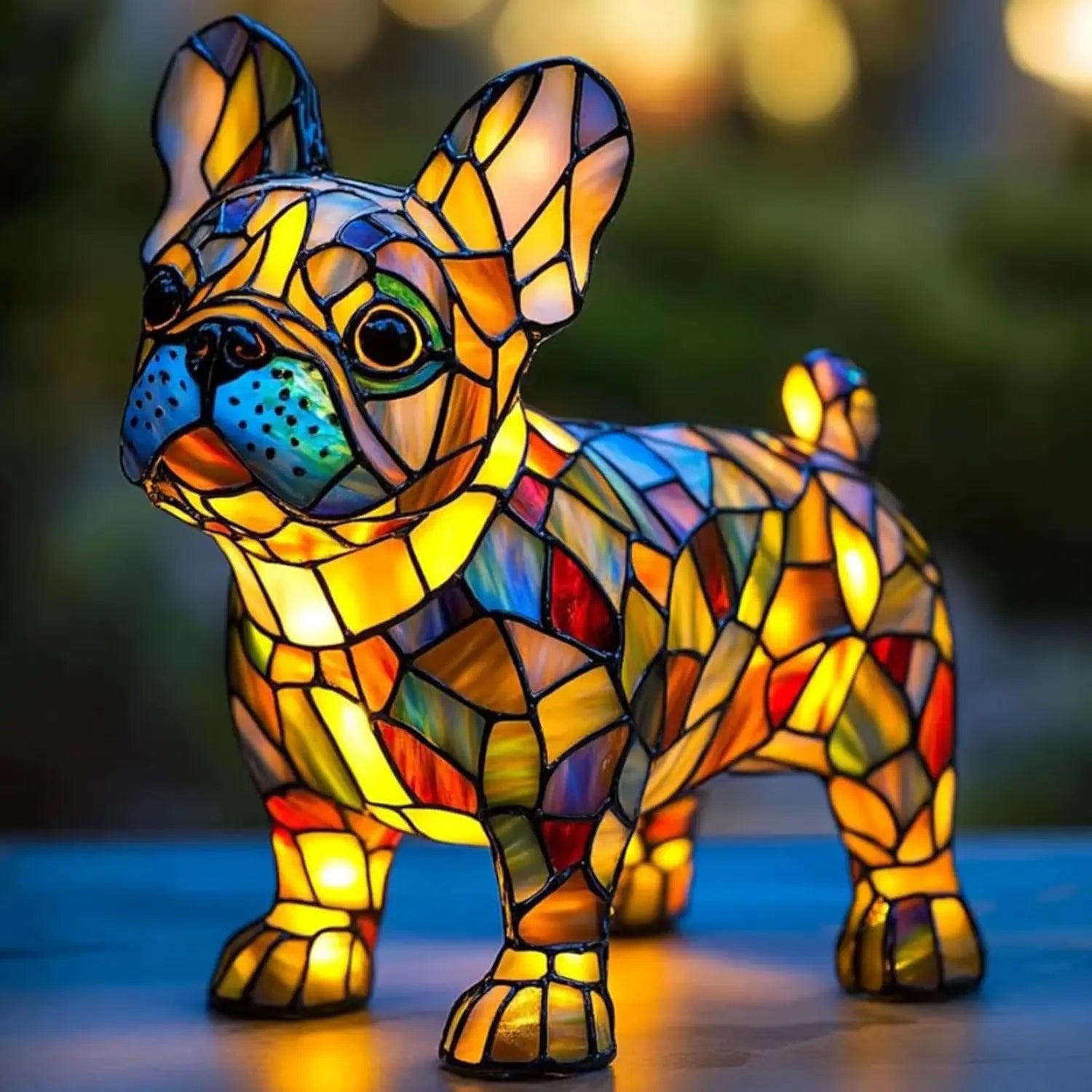 Cute Animal Night Light Table Lamp – Cat & Dog Resin Desk Light