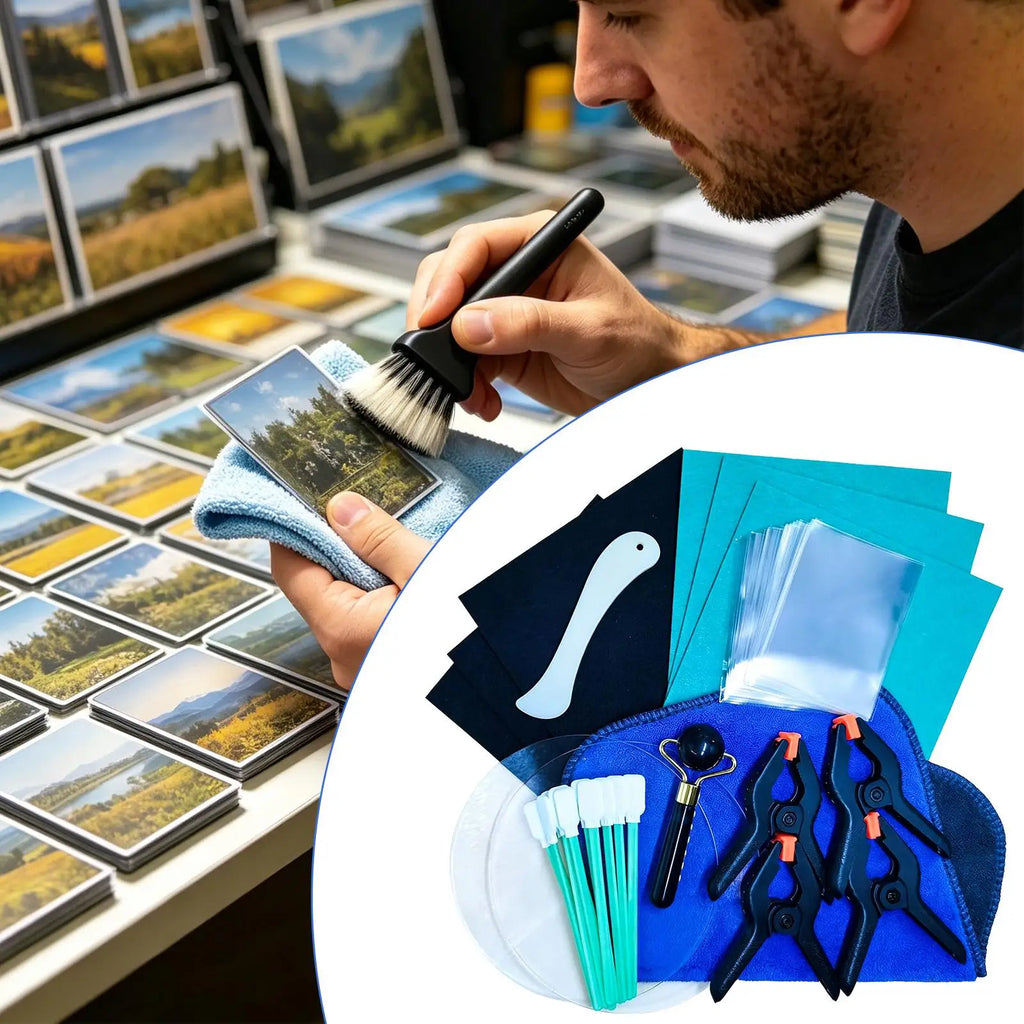Card Repair Kit 28 Pieces Flattening Grading Tool Card Care Cleaning Kit for Home Offices Sports Collector Trade Show Wallet Zpaxo