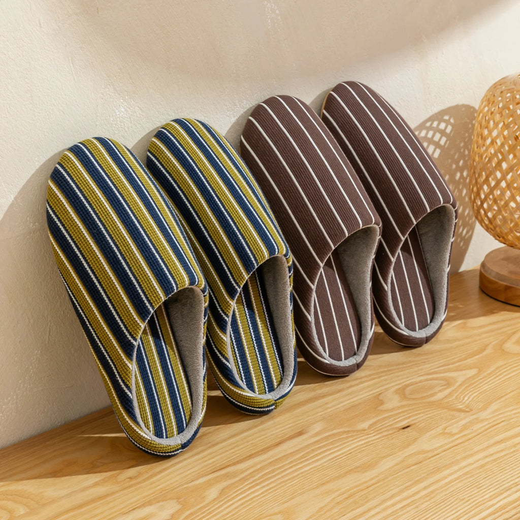 Japanese Striped House Slippers Unisex Spring Autumn Comfortable