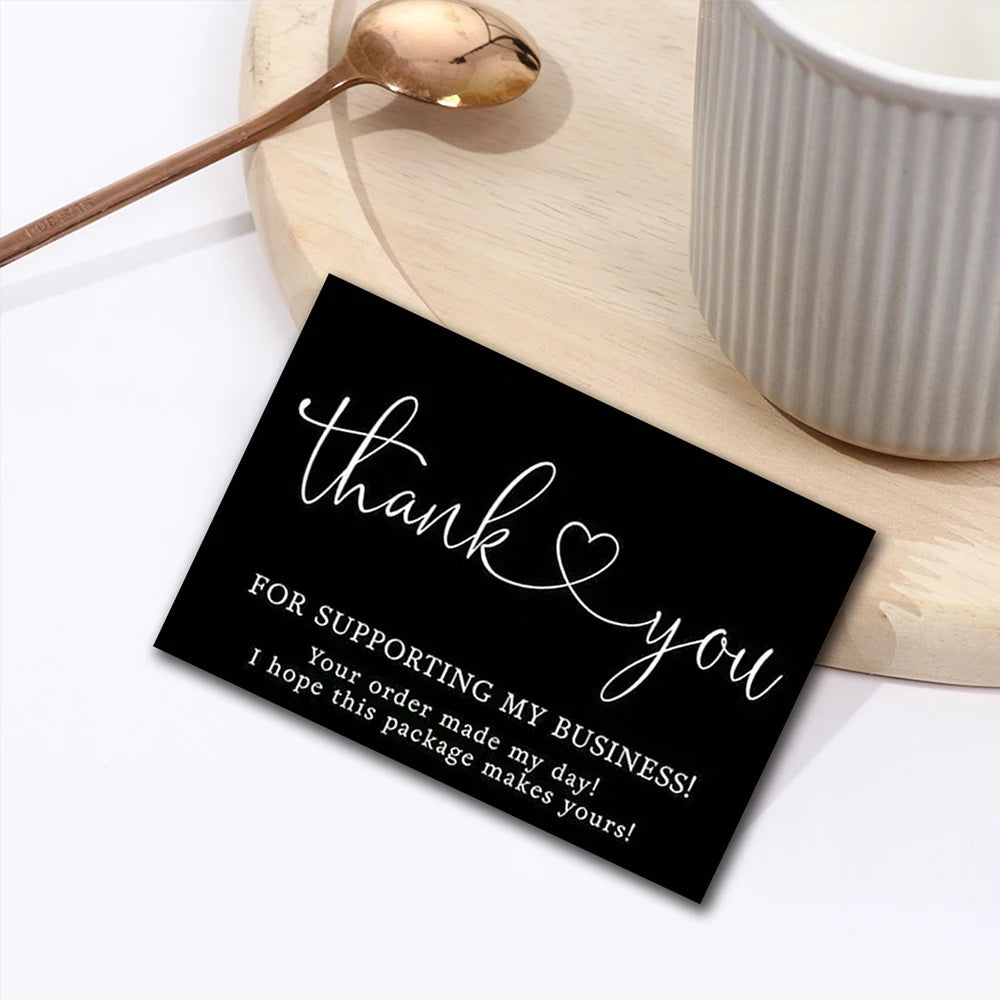 30/50Pcs Thank You Cards Thank You for Supporting My Business Cards Commercial Decoration Label Appreciate Cards Gift Packaging Zpaxo