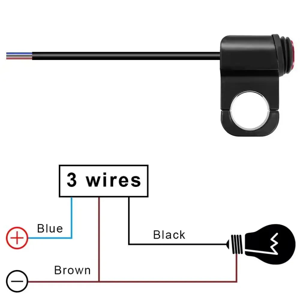 Dual Button Motorcycle Light Switch Waterproof Handlebar Mount Switch Button DC12V Headlight On/Off Switch Zpaxo