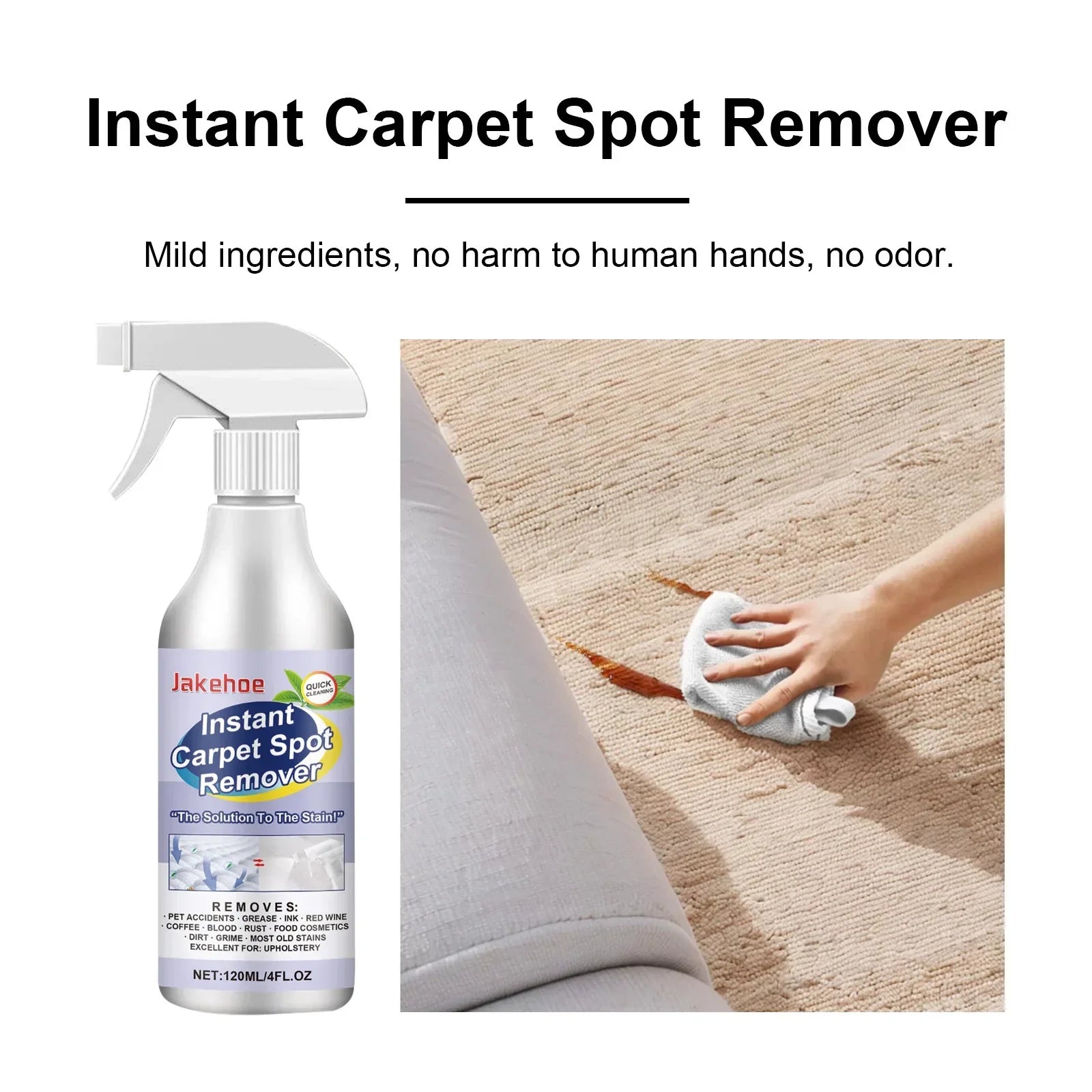 Carpet Cleaner Liquid Safe Lasting Powerful Stains Remover Fabric Sofa Surfaces Clean Multifunctional Carpet Fragrance Detergent Zpaxo