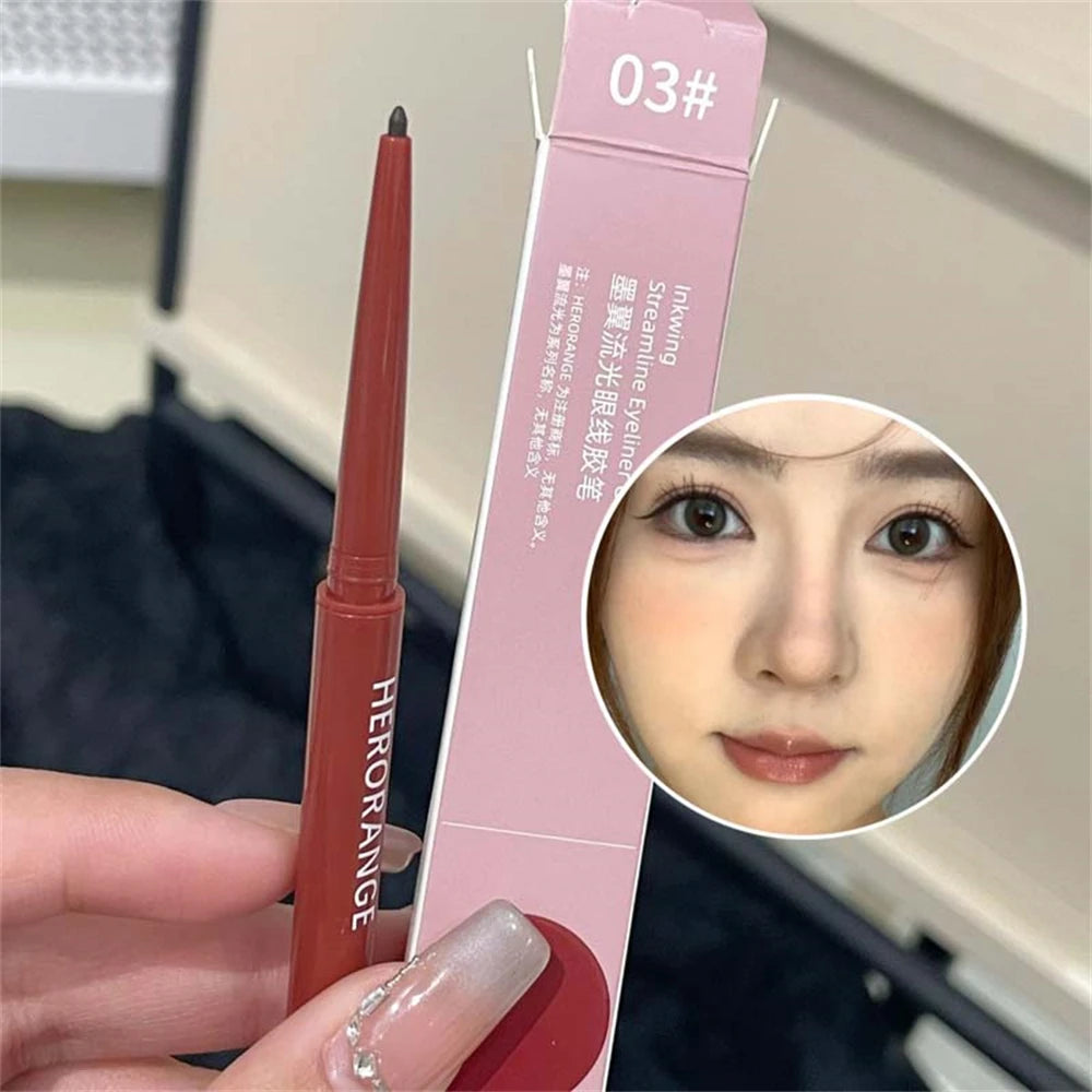 Matte Brighten Lying silkworm Eyeliner Gel Pen Waterproof Quick Drying Pink Brown Ultra fine Eye Shadow Pen Not-Smudge Makeup Zpaxo