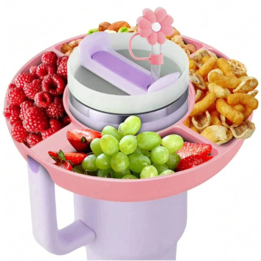 4-Compartment Snack Tray for Stanley 40oz Tumbler with Handle Tumbler Snack Tray Zpaxo