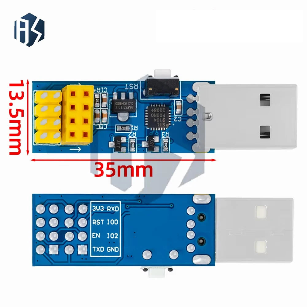 ESP-01/ESP-01S ESP8266 WiFi Development Board – CP2104 USB-to-TTL Auto-Flasher with One-Click Firmware Upload (No Manual Reset) Zpaxo