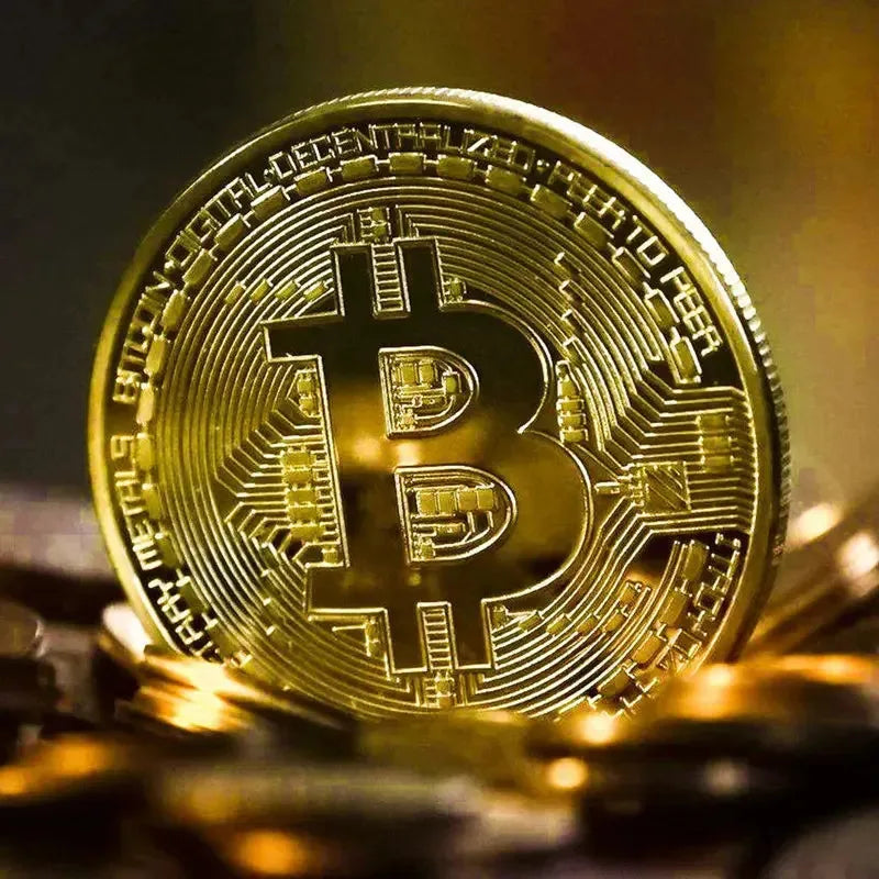 Gold Plated Bitcoin Coin – Collectible Crypto Metal Gift