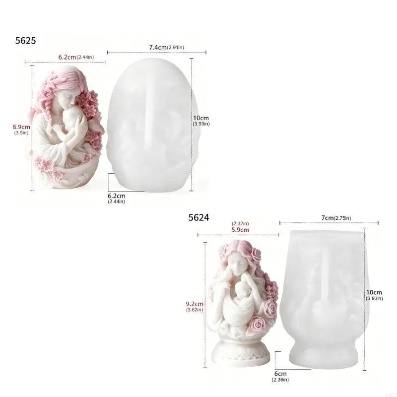 Soft Silicone Mother Baby Art Mould Craft Home Decoration