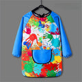 Childrens Drawing Waterproof Dirt Resistant Long Sleeved Cover Kindergarten Drawing Reverse Dressing Baby Eating Bib Baby Apron Zpaxo Blue sleeves 80-100cm