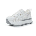 Womens Breathable Mesh Platform Sneakers Hidden Heel Lift Casual Lace Zpaxo M2858 Beige 33 China Mainland