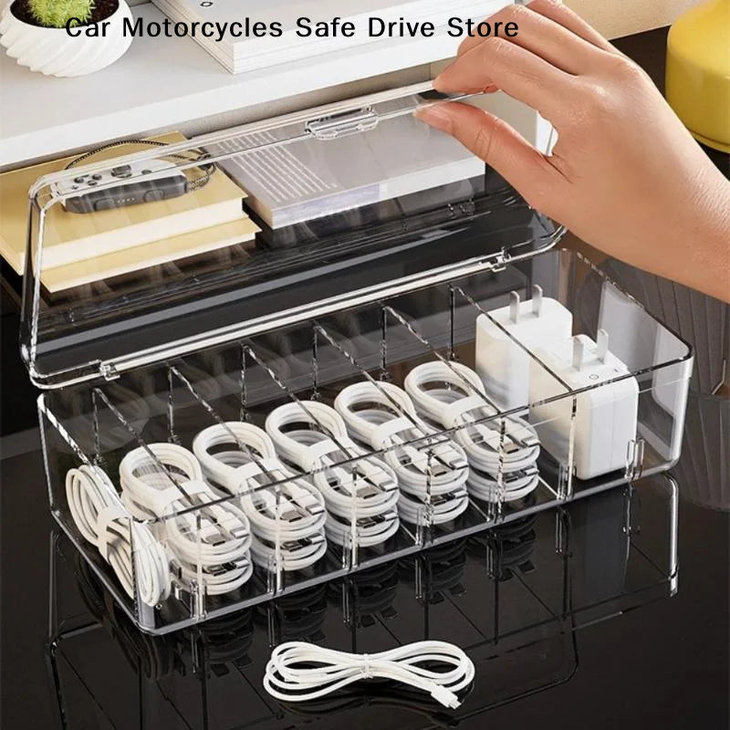 ACable Organizer Box Wire Ties Plastic Cord Storage Lid Electronics