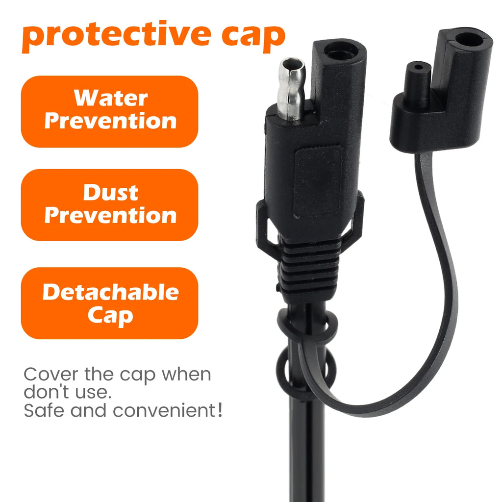 1/2PCS Quick Release SAE Cable With 10A Fuse Terminal O Connector Moto Battery Charger Extension Adapter Wire 18AWG Terminal Zpaxo