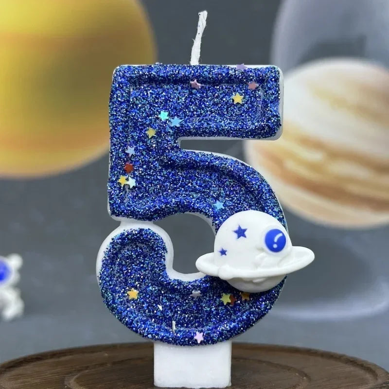 Boys Space Universe Birthday Number Candle Cake Topper Cake Topper Zpaxo 5