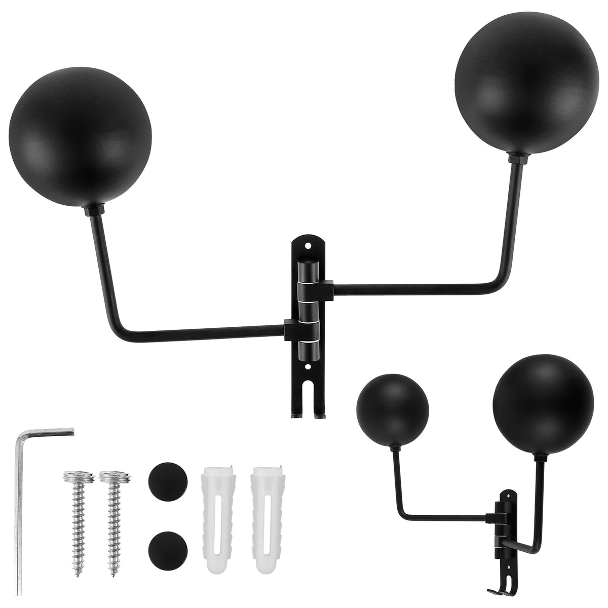 2PCS Single/Dual-Ball Motorcycle Helmet Holder Wall Mount Bike Helmet Rack 180°Rotation Helmet Hanger Steel with Hook Metal Rack Zpaxo 2PCS Dual-Ball Rack