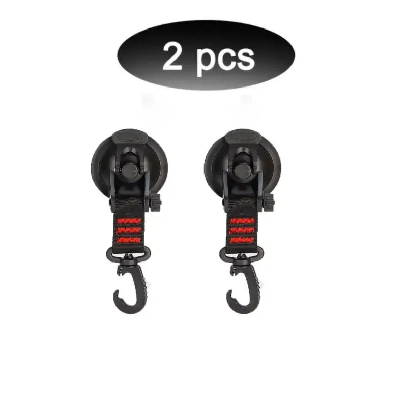 2/4Pcs RV Suction Hooks Bathroom Suction Cup Hook Car Tent Suction Cup Buckles Side Awning Anchor Hooks Durable Secure Fasteners Zpaxo 2PCS-red