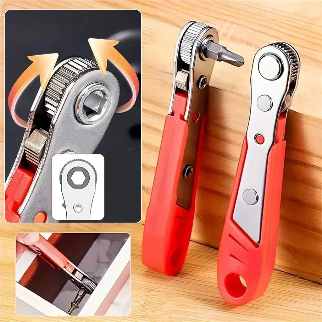 Mini Double Ended Quick Socket Ratchet Wrench Rod Screwdriver Bit