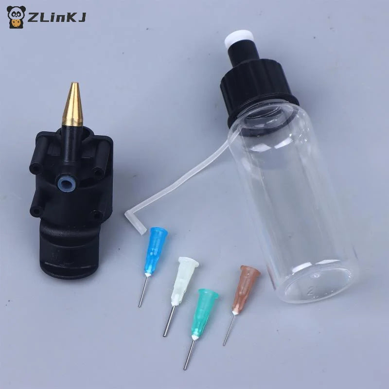 ▶No-Clean Airbrush Kit With 50ml Special Bottle & 0.2mm/0.3mm/0.5mm/0.8mm Disposable Nozzle Scale Model DIY Coloring Tools Zpaxo