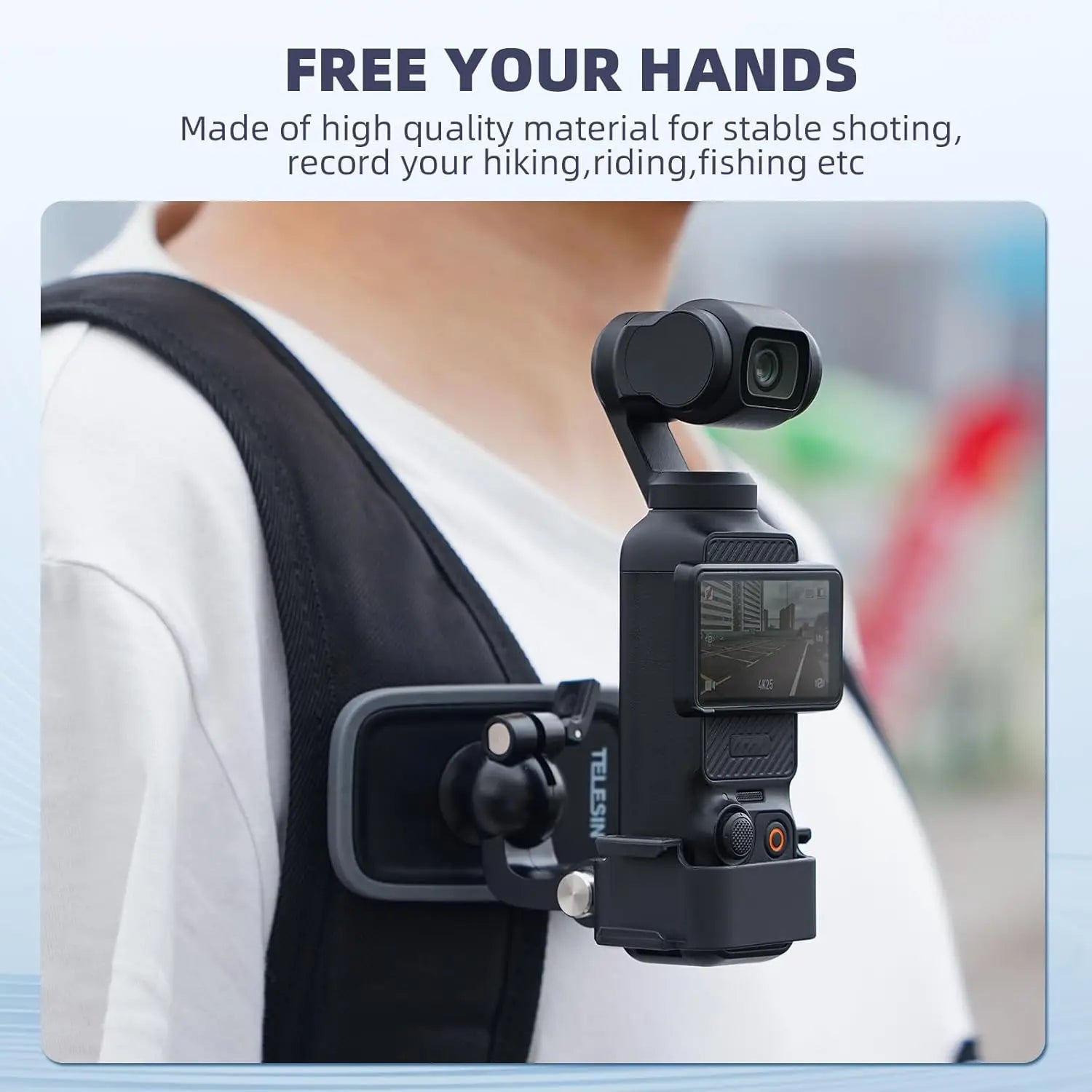 Magnetic Backpack Clip Mount for DJI OSMO Pocket 3 | 360° Ball Camera Clip Mount Zpaxo