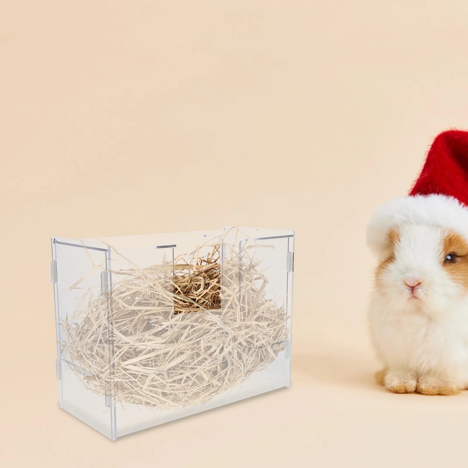 Large Capacity Acrylic Rabbit Hay Feeder Cages Integrated Toilet