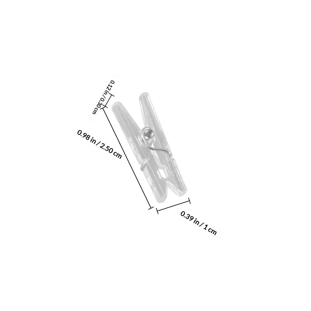 Spring Hanging Clips Plastic Mini Clothespins Transparent 2 5X0 3X1Cm