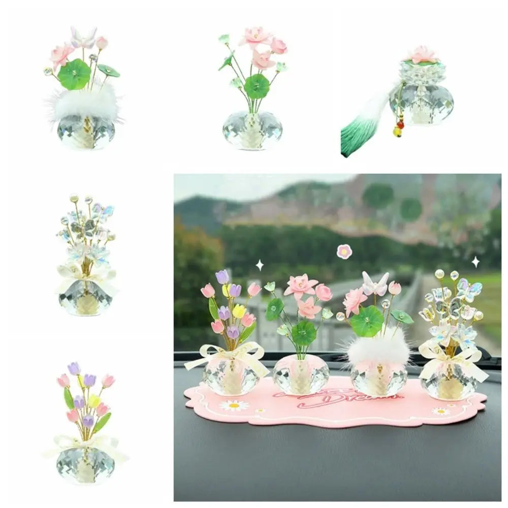 Creative Mini Crystal Glass Flowers Lotus Shaped Realistic Flower Zpaxo
