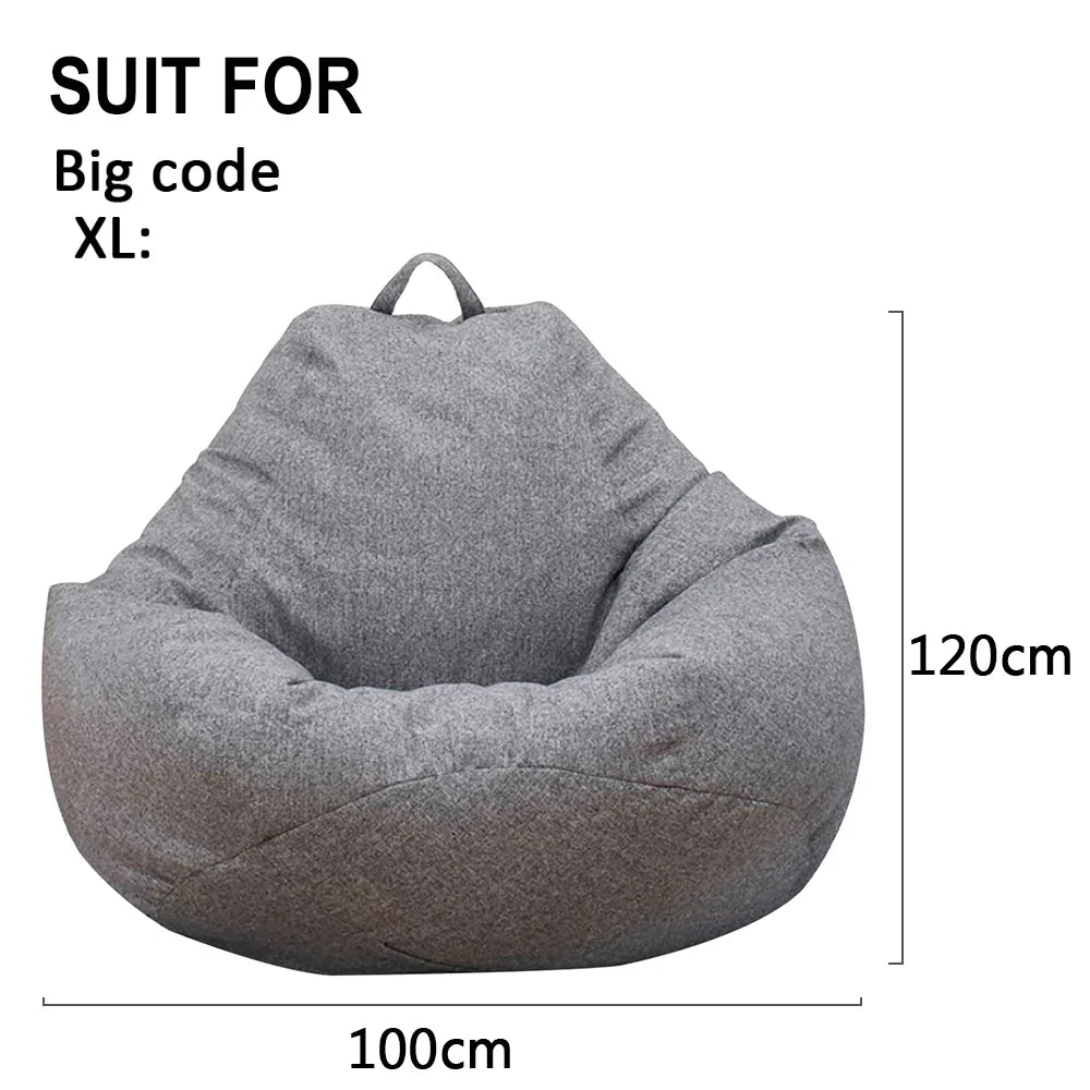 Lazy Sofas Cover Chairs Without Filler Comfortable Adults Bean Bag Chair Couch Living Room Bedroom Home Tatami Lounger Cover Zpaxo Grey 100x120 cm