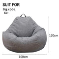 Lazy Sofas Cover Chairs Without Filler Comfortable Adults Bean Bag Chair Couch Living Room Bedroom Home Tatami Lounger Cover Zpaxo Grey 100x120 cm