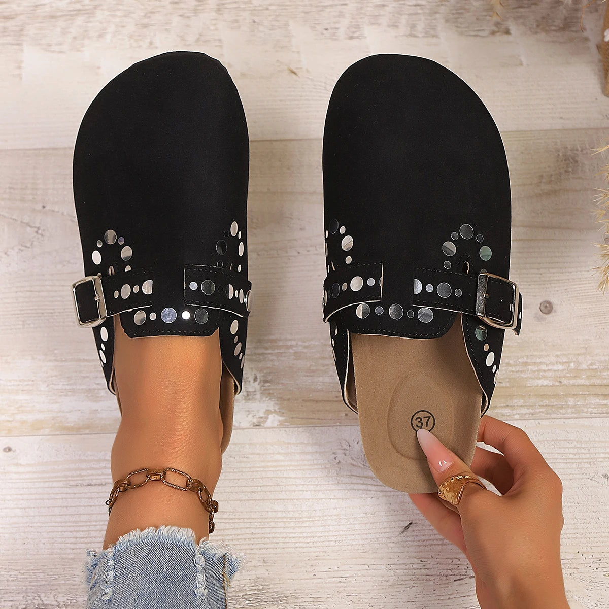 Women Slippers 2025 Outdoor Non-slip Sandals Fashion Shoes Zpaxo black 42