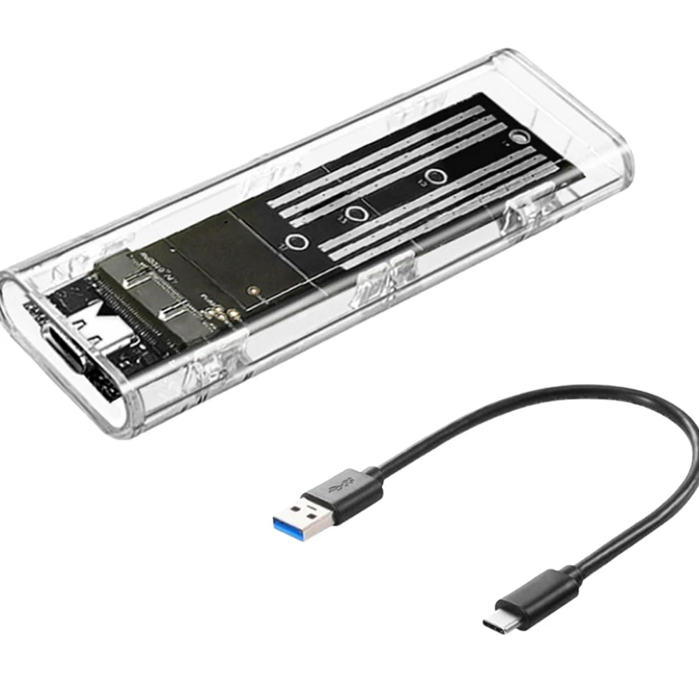 M 2 NGFF SATA C USB 3 1 Hard Disk Box 10Gbps Transparent External SSD