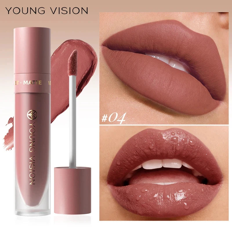 Waterproof Lip Glaze 8 Colors Velvet Matte Long-lasting Transfer-proof Easy Application Matte Lip Gloss 1PC Zpaxo