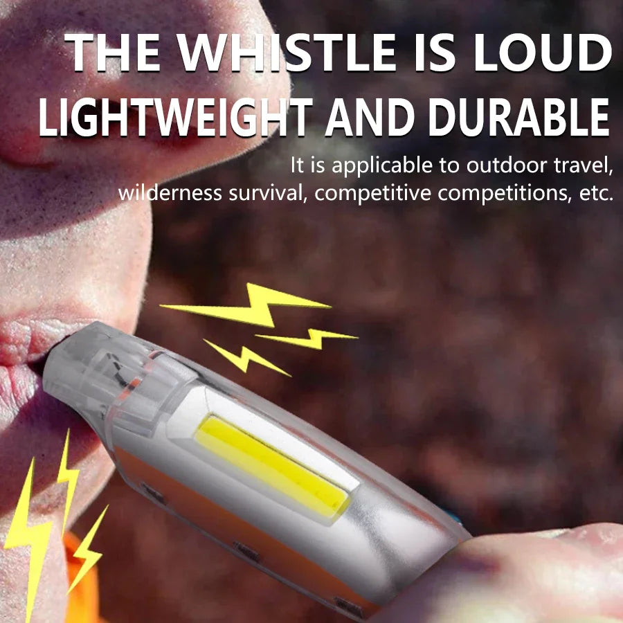 EDC Keychain LED Flashlight & Whistle – USB-C Rechargeable Torch