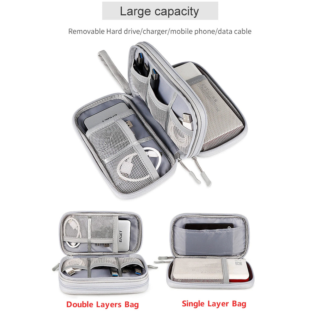 Electronics Organizer Bag Waterproof Carrying Pouch Travel Bags Universal USB Charging Cable Management Storage Bag Accessories Zpaxo