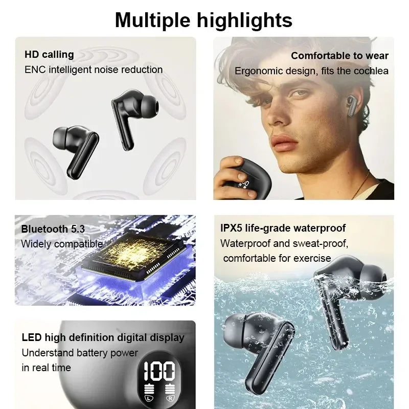 S510 TWS Wireless Headphones LED Power Earphones Digital Display