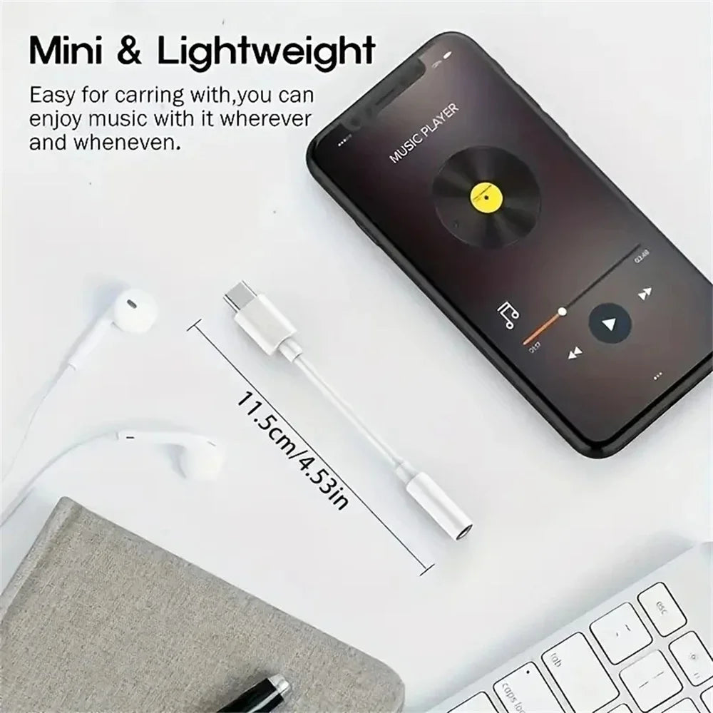 USB-C to 3.5mm Audio Adapter | Hi-Res DAC Headphone Jack Audio Cable Adapter Zpaxo