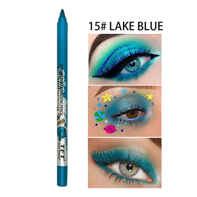 Pearlescent Matte Eyeliner Pencil Colorful Quick-dry Waterproof Eye Zpaxo 15