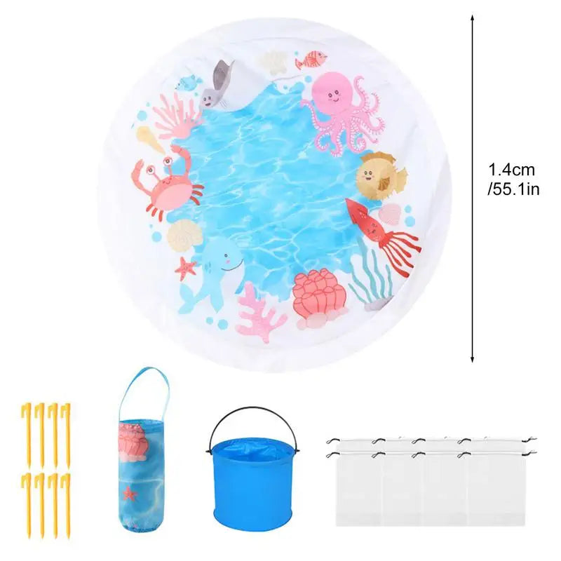 Beach Puddle Pool Toddler Baby Paddling Pool Beach Toys With Water Bucket Sandproof Water Play Summer Toy For Boys Girls Child Zpaxo