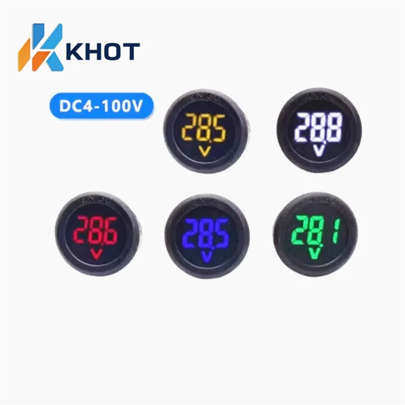 DC 4-100V DC digital voltmeter head display LED digital display circular two-wire voltmeter reverse connection protection Zpaxo