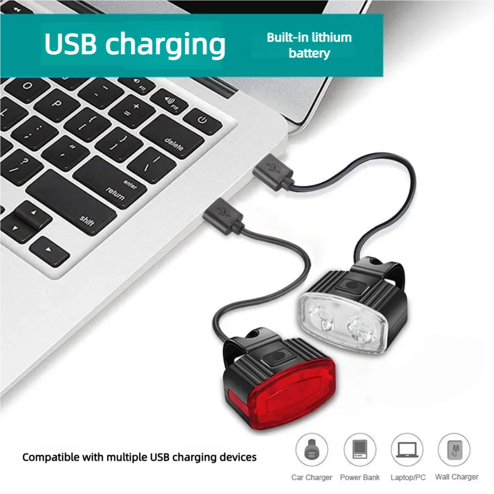 Bicycle Taillights Outdoor Riding Lights USB Charging High Brightness Night Safety Riding Mountain Biking Road Biking Equipment Zpaxo
