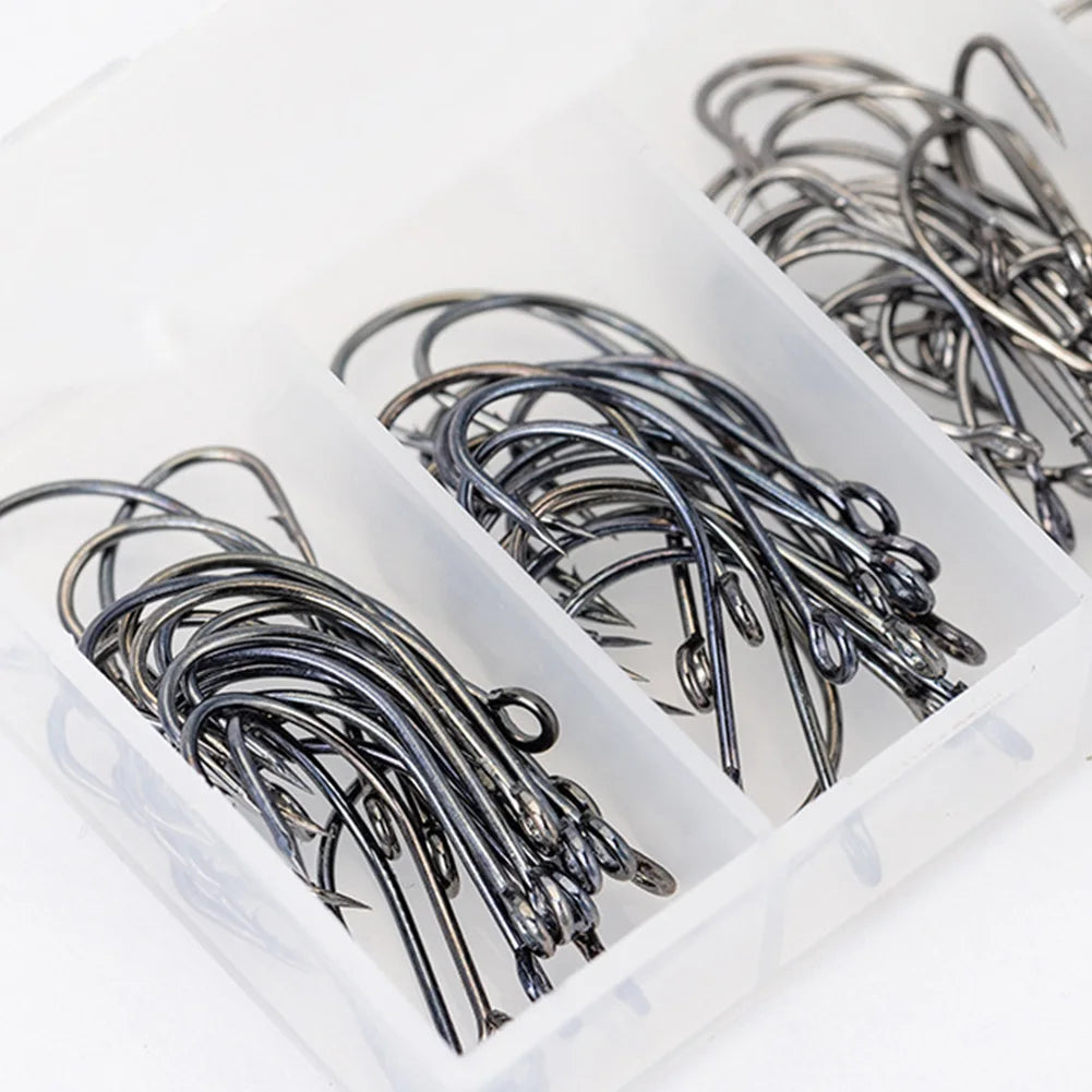 Box Barbed Fishhooks Carbon Steel Carp Fishhook Fishing Hooks