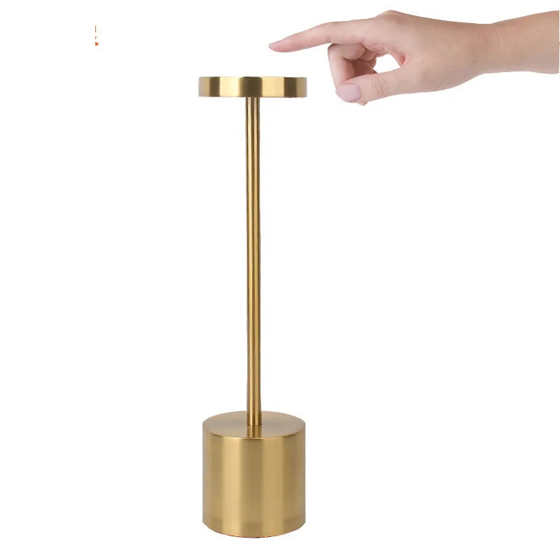 Rechargeable Table Lamp Cordless LED Touch Desk Lamp 3 Color Dimmable Portable Bedside Light for Bedroom Restaurant Office Decor Zpaxo Gold