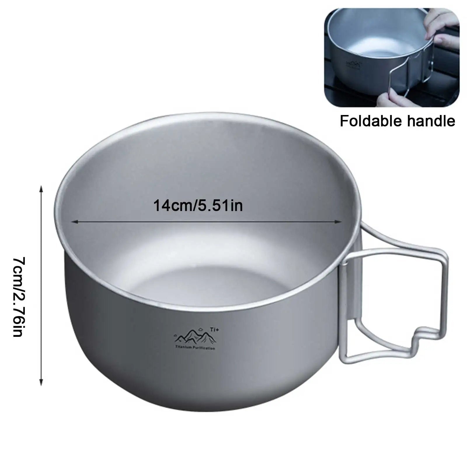 Titanium Camping Bowl Multi-functional Foldable Soup Pot Reusable Zpaxo Small