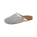 Sandals for Women's 2025 Summer New Luxury Brand Slippers Lightweight Round Head Shoes Water Diamond Flat Slides Women Sandals Zpaxo Silver 38