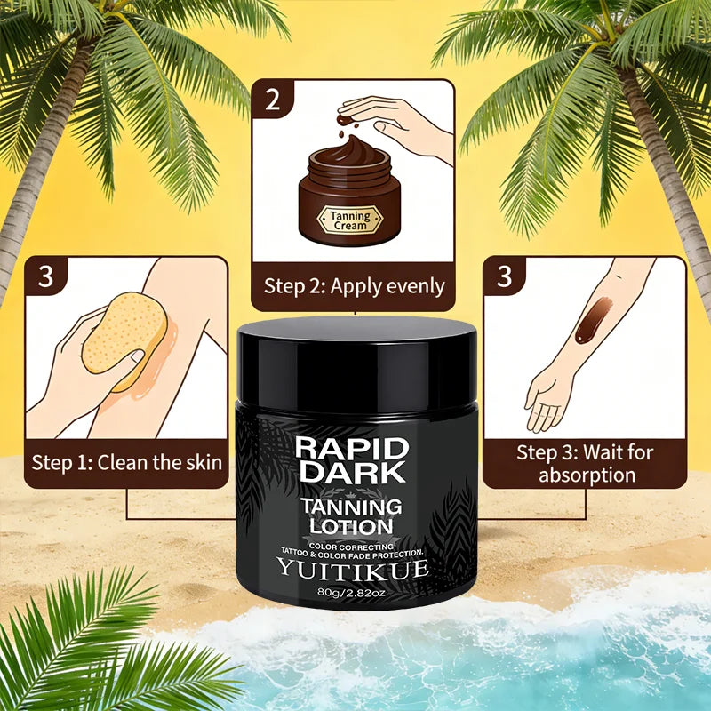 YUITIKUE Rapid Dark Tanning Lotion – DHA Self Tanner 80g Self Tanning Lotion Zpaxo