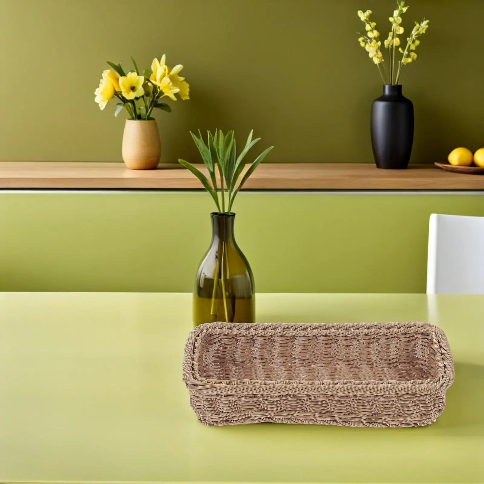 Exquisite Woven Plastic Basket Multipurpose Sundry Storage Cutlery
