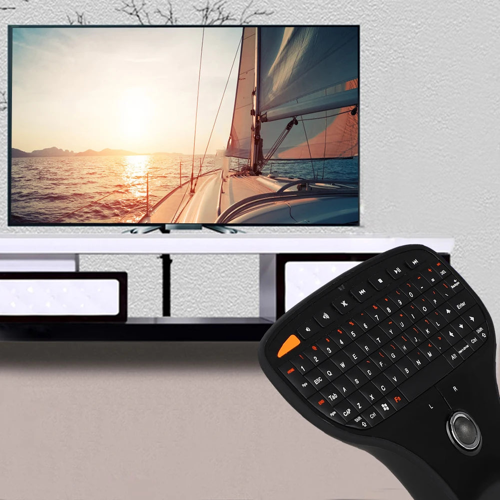 Wireless Keyboard N5901 QWERTY Trackball Mini USB Multimedia TV