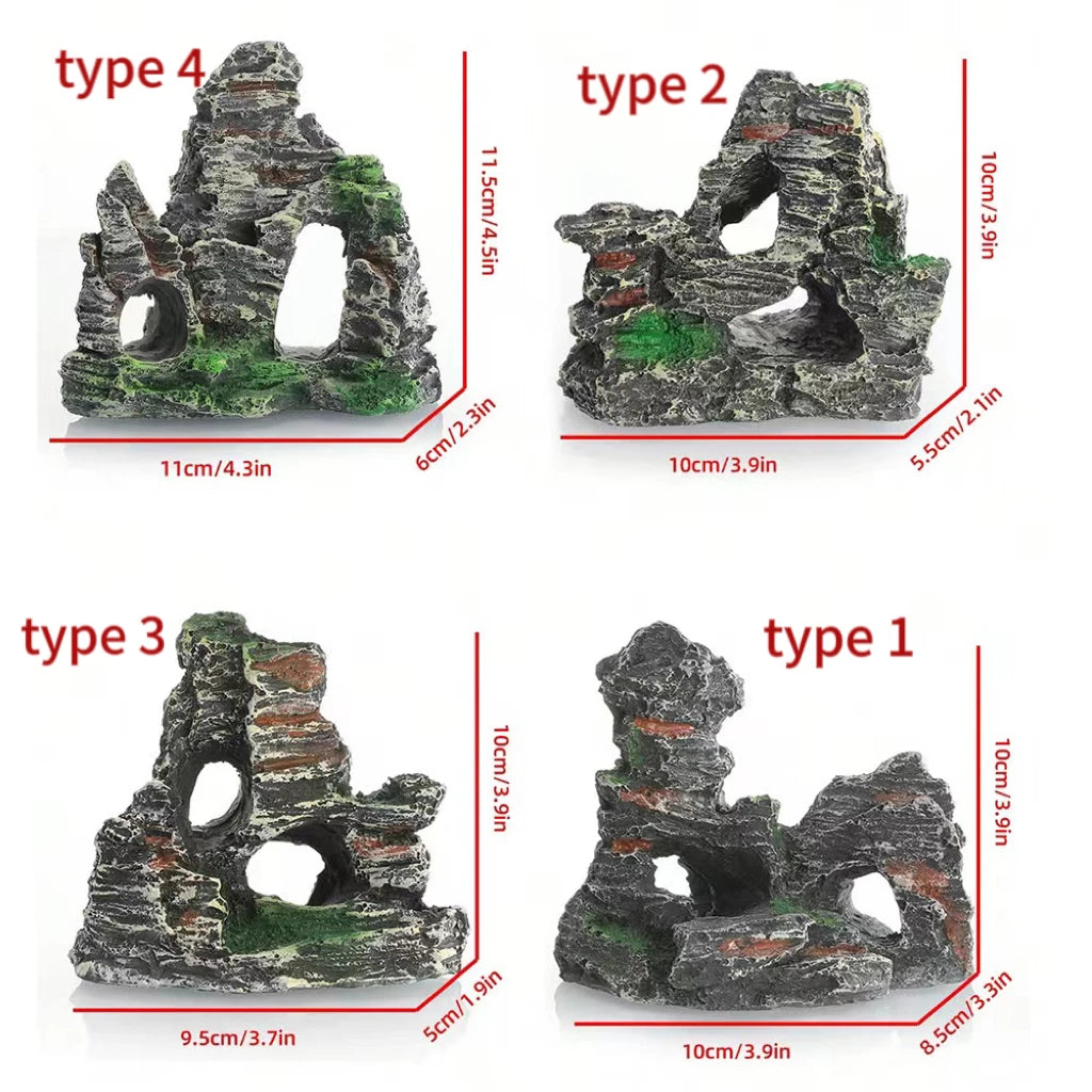 Fish Tank Landscaping Ornamental Rockery Simulation Resin Process Zpaxo