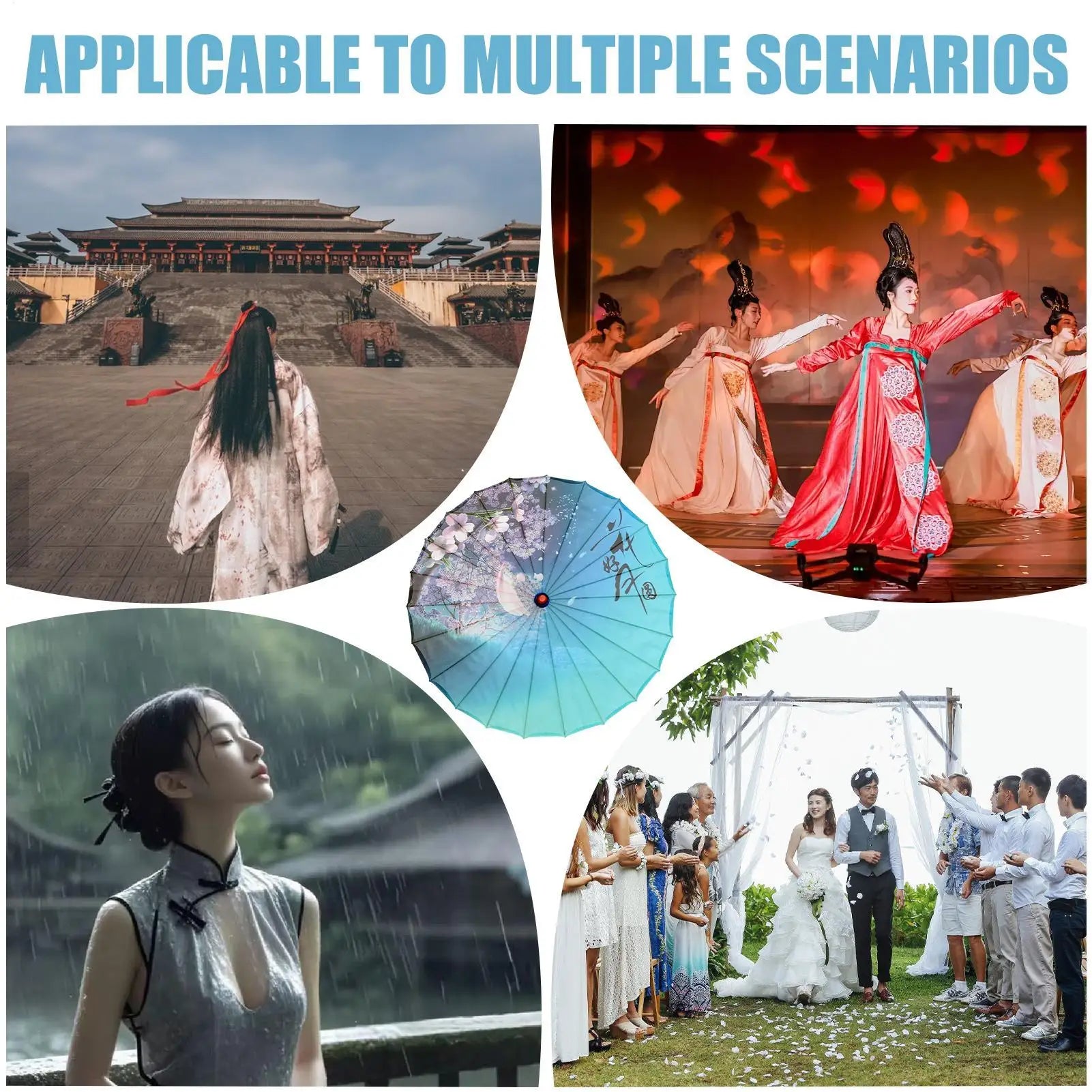 Decorative Umbrella Elegant Classical Chinese Silk Cosplay Decoration