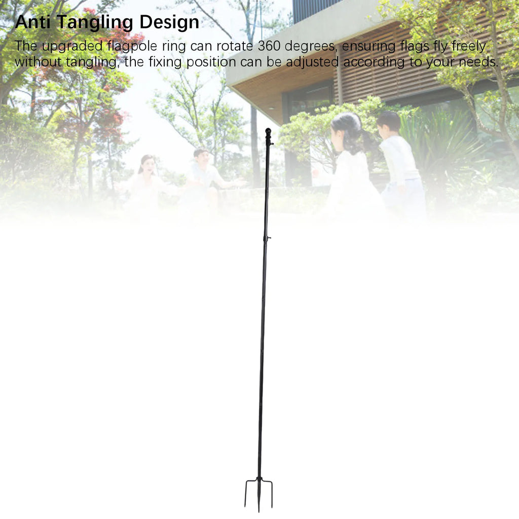 10 FT Ground Garden Flag Pole Thickened Stainless Steel Flagpole Outdoor Flag Pole Tool with 5 Prong Base for Yard Garden Zpaxo